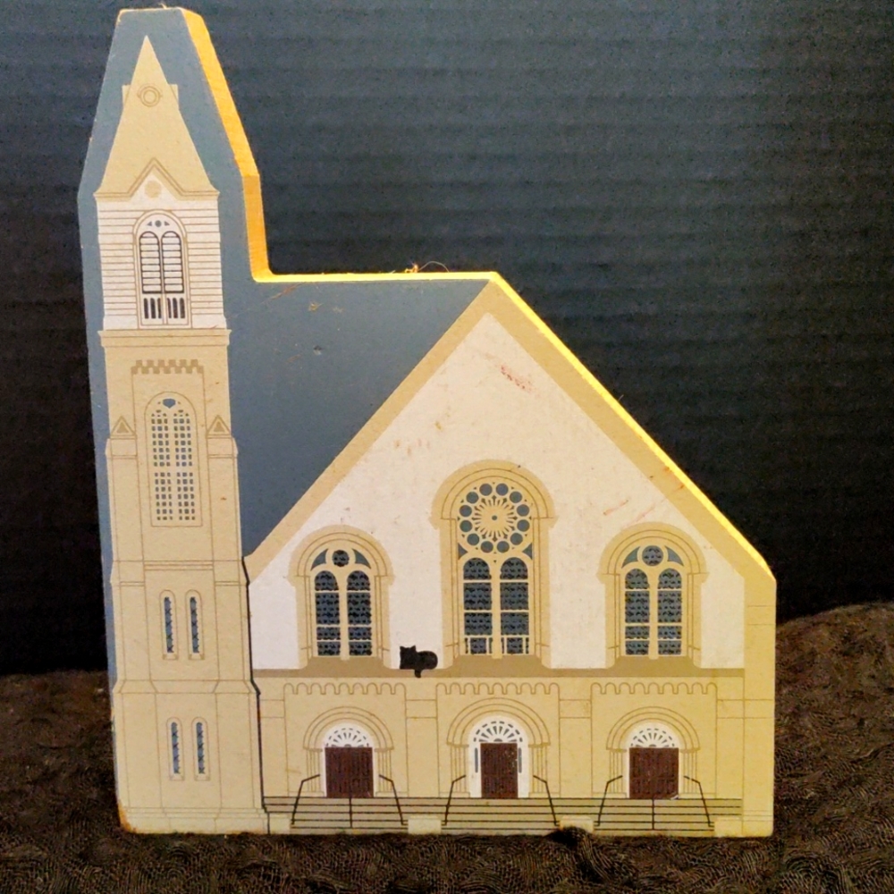Vintage wooden signed numbered Charleston building